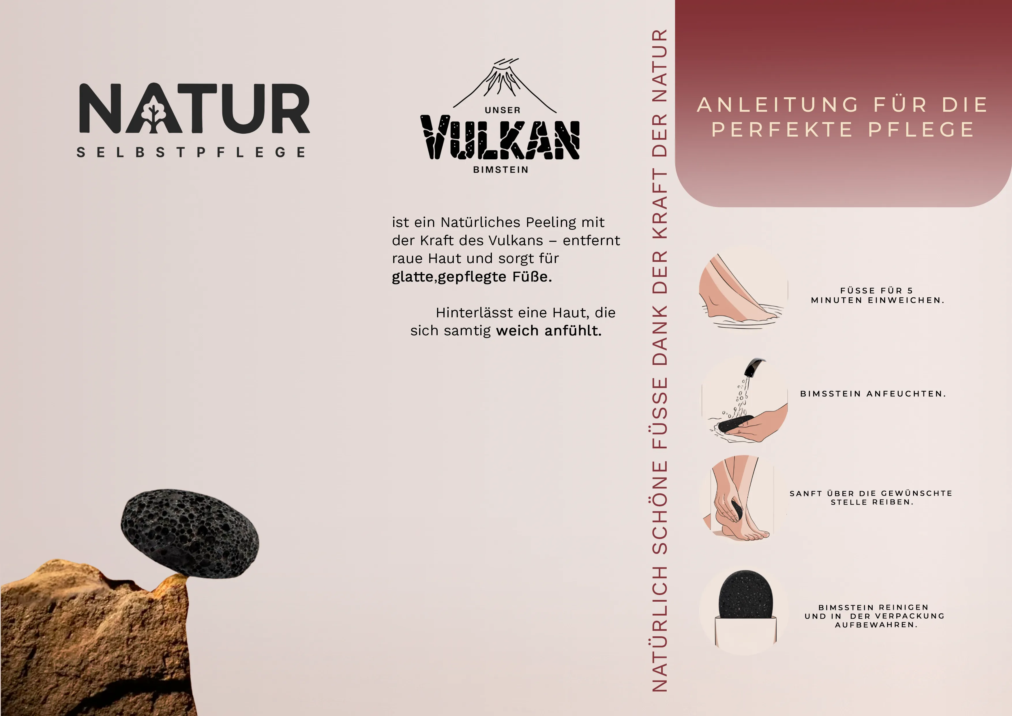 Vulkan Bimstein Naturpeeling für weiche, gepflegte Füße