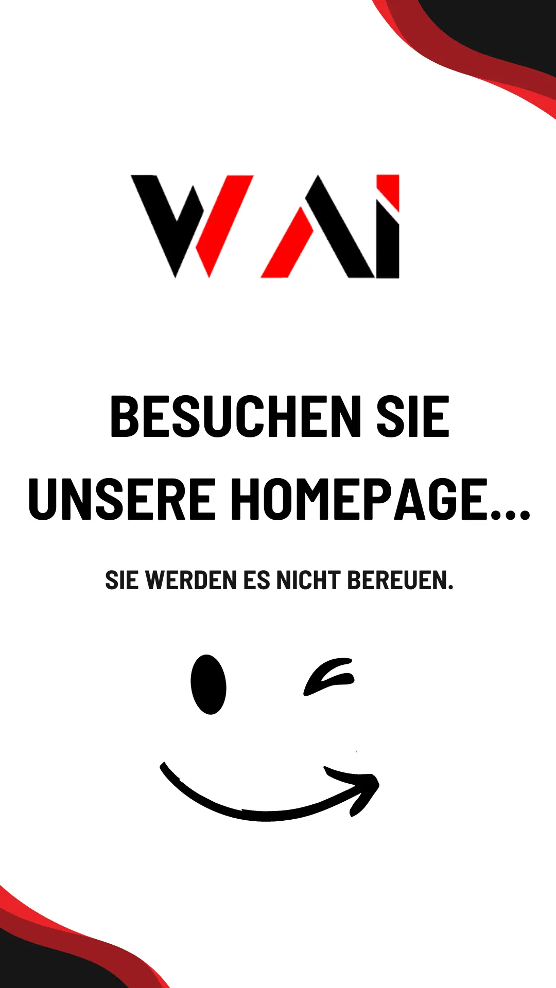 Werbebanner mit VAI-Logo und Aufruf, Homepage zu besuchen