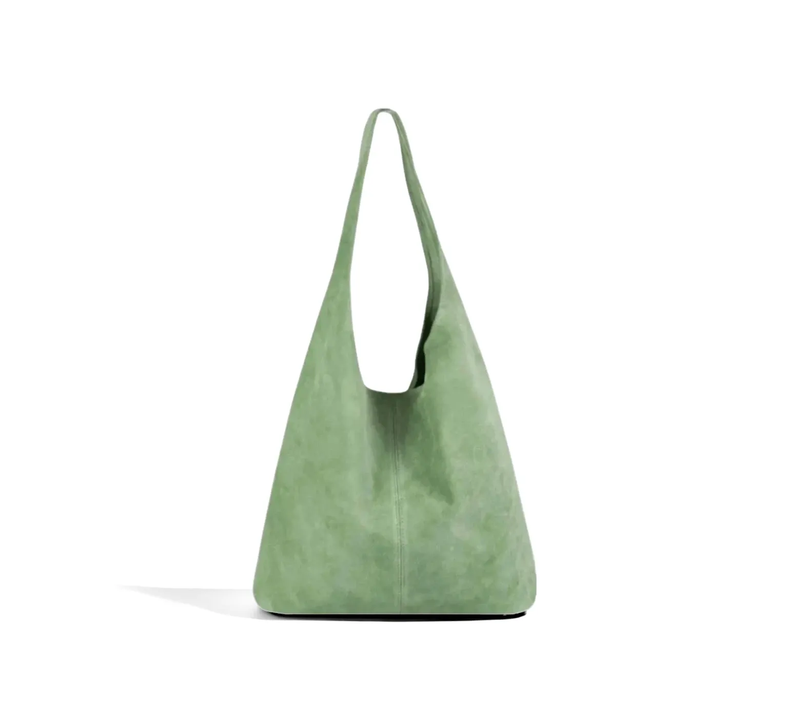 Mintgrüne Wildleder-Schultertasche mit weichem, elegantem Design